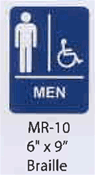 Men (Accessible) styrene sign with braille