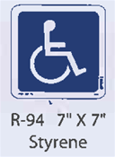 Accessible Symbol styrene sign