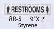Restrooms styrene sign