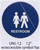 Unisex Men/Women symbols circular styrene sign
