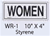 Women styrene sign