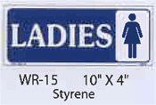 Ladies styrene sign