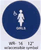 Girls with accessible symbol circular styrene sign