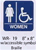 Women styrene sign with accessible symbol and braille