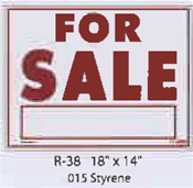 For Sale styrene sign