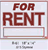 For Rent styrene sign