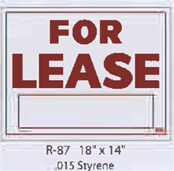 For Lease styrene sign