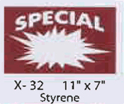 Special styrene sign